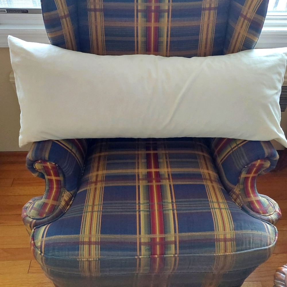 Pottery Barn Applique Bolster Pillow 14 x 36 Cotton Down Feather GUC - Picture 3 of 8